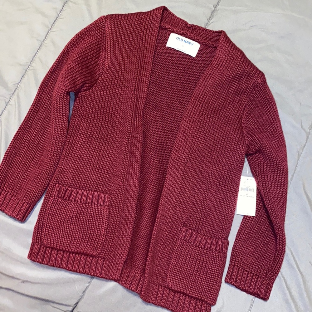Toddler burgundy cardigan. NWT! 4T